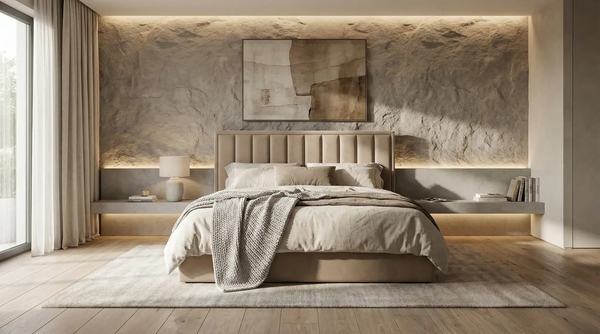 Łóżko tapicerowane ARIS II – pionowe panele, skrzynia premium z pojemnikiem – lozka-tapicerowane