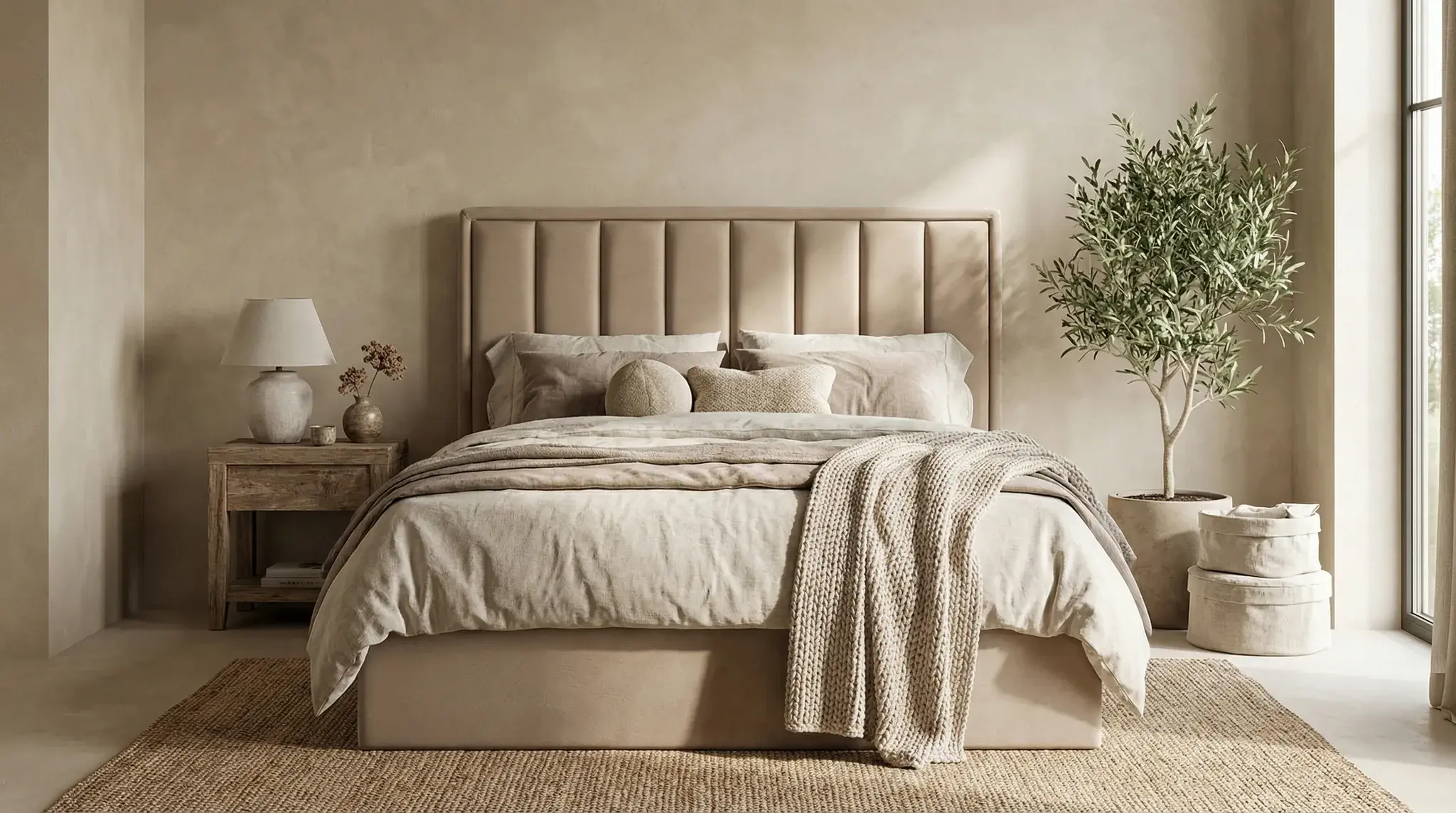 Łóżko tapicerowane ARIS – pionowe panele, skrzynia standard z pojemnikiem – lozka-tapicerowane