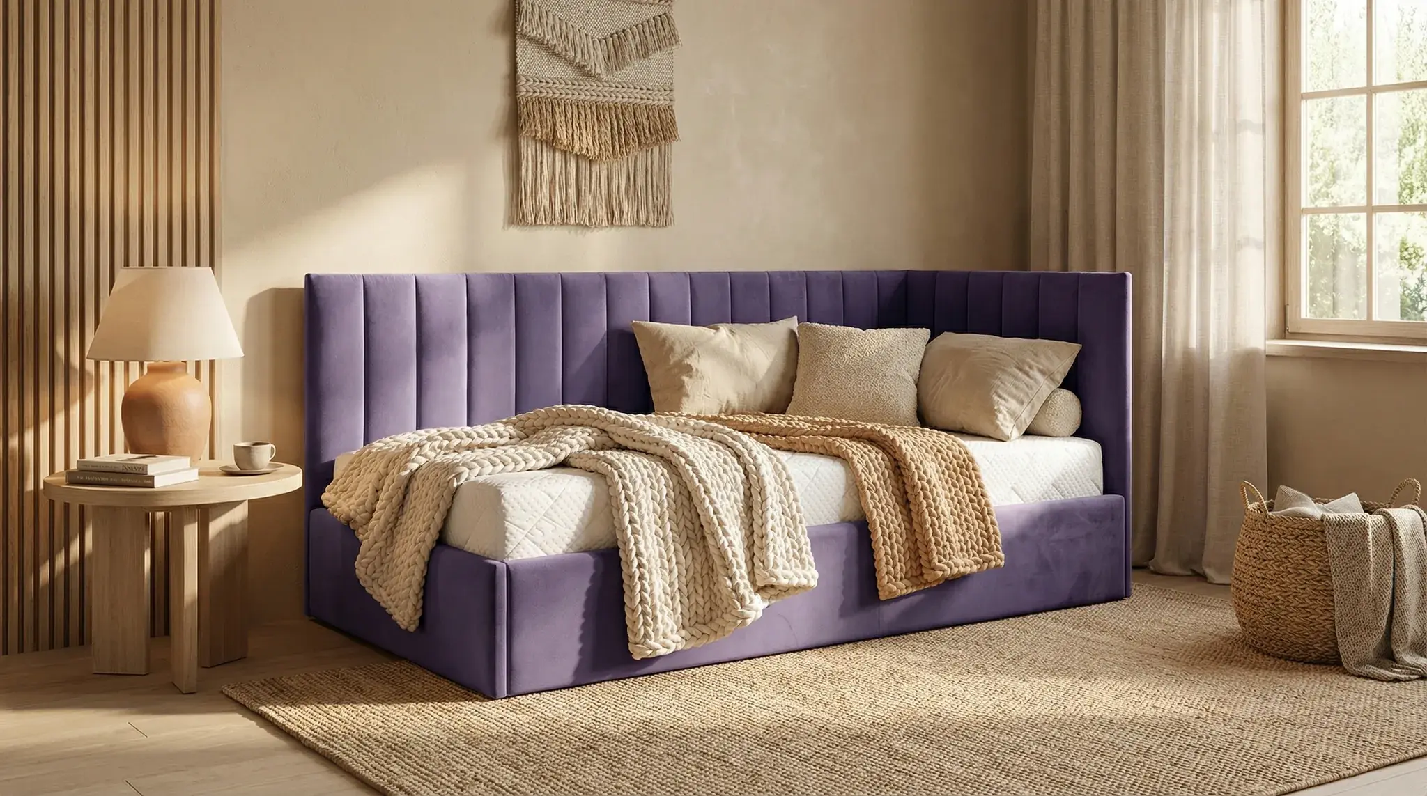 Łóżko tapicerowane ASTRO – pionowe przeszycia, pojemnik 90×200 – lozka-tapicerowane