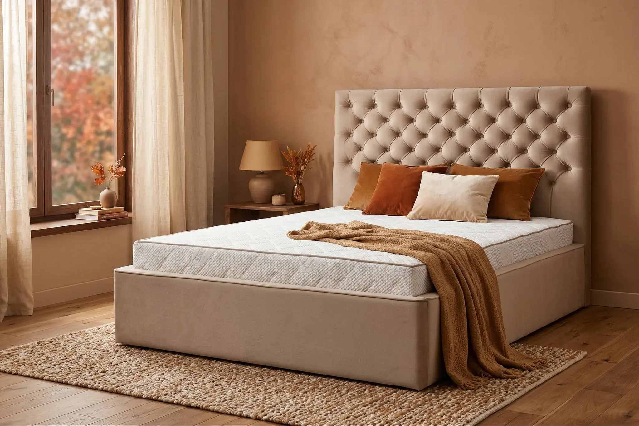 Łóżko tapicerowane PARIS II – styl chesterfield, skrzynia premium z pojemnikiem miniatura 7