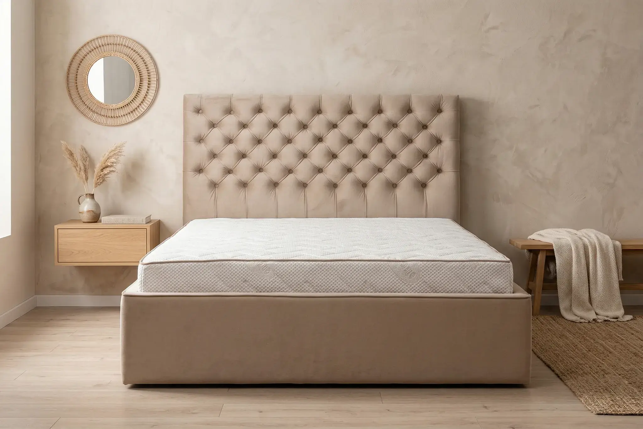 Łóżko tapicerowane PARIS II – styl chesterfield, skrzynia premium z pojemnikiem miniatura 8