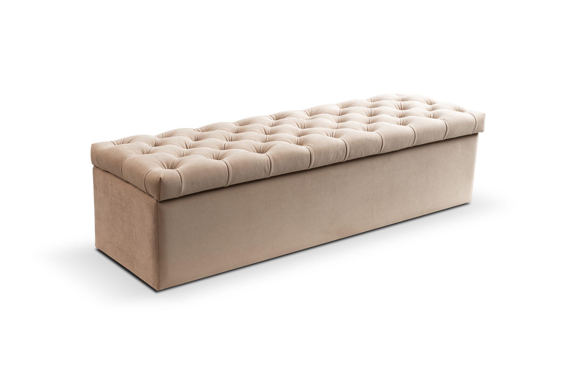 Pufa PARIS z pojemnikiem – tapicerowana ławka chesterfield – pufy