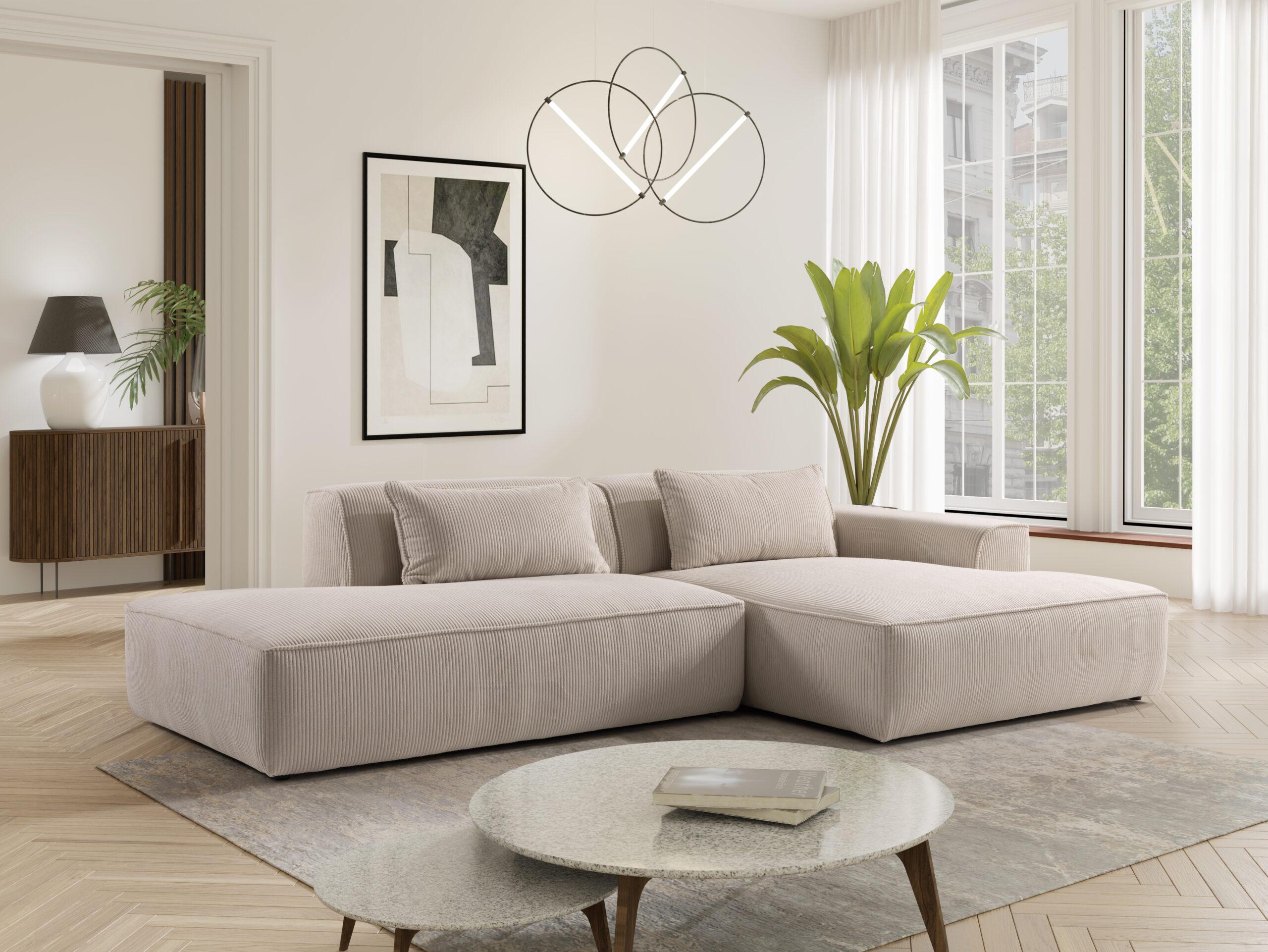 Narożnik BILLUND w wąskim sztruksie Poso, lewy lub prawy – narozniki